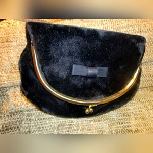 Vintage Velvet Black Clutch